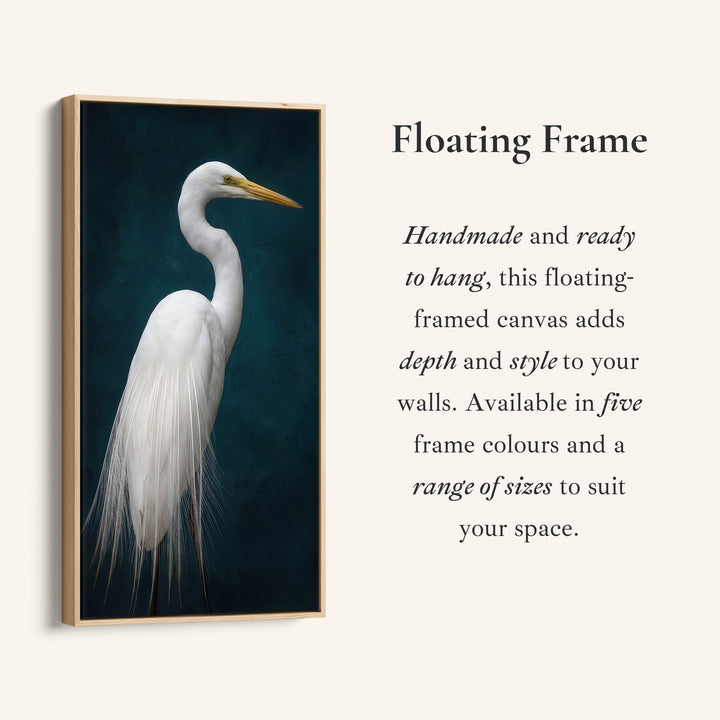 Long Wall Art White Heron Portrait Wall Art For Office