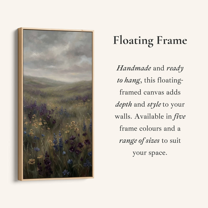 Vertical Wall Art For Kitchen Moody Meadow Wildflowers Vertical Canvas
