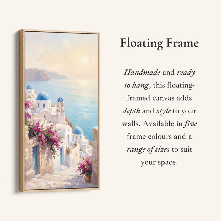 Large Vertical Wall Art Narrow Wall Art Blue Domes Coastal View For Hallway