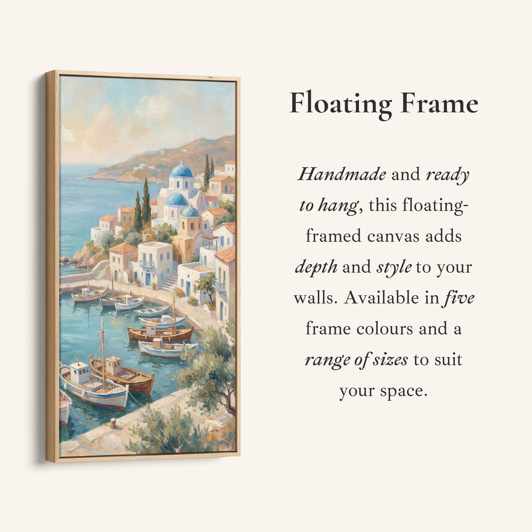 Tall Wall Art For Office Harbour Town With Boats Vertical Canvas