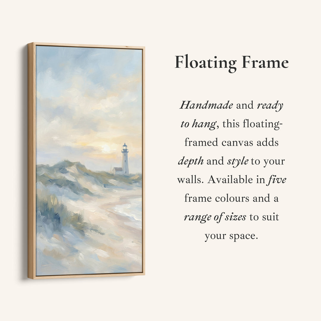 Lighthouse On Coastal Cliffs Portrait Wall Art Framed Canvas Print For Bedroom