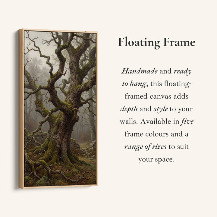 Tall Framed Canvas Twisted Tree Forest Scene Tall Canvas For Living Room