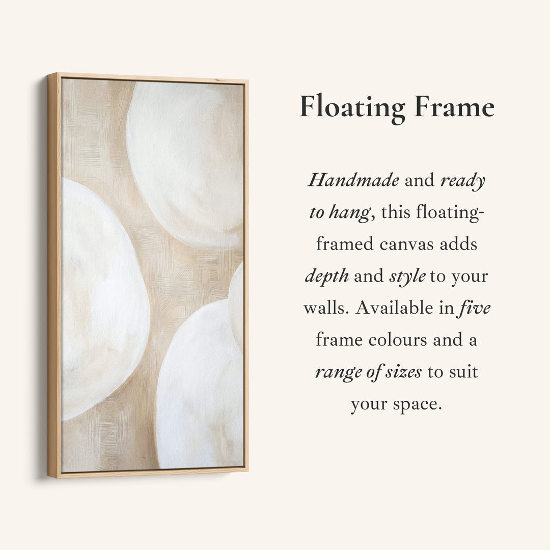 Tall Narrow Canvas Neutral Abstract Circles Tall Canvas For Living Room