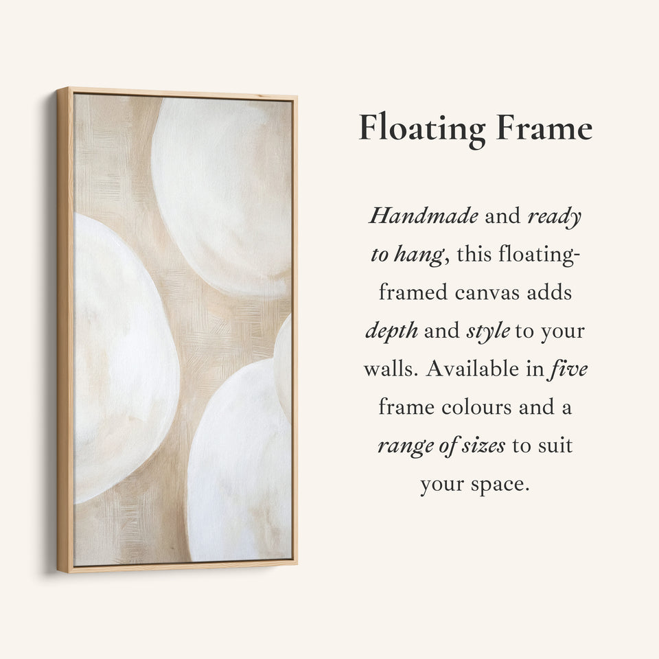 Tall Narrow Canvas Neutral Abstract Circles Tall Canvas For Living Room