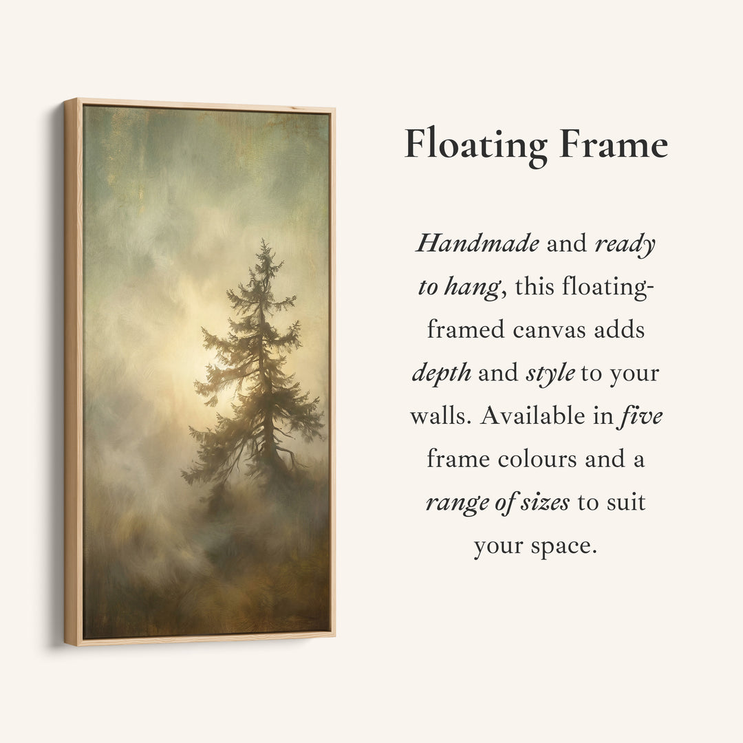 Large Vertical Wall Art Portrait Wall Art Pine Tree In Foggy Light For Hallway