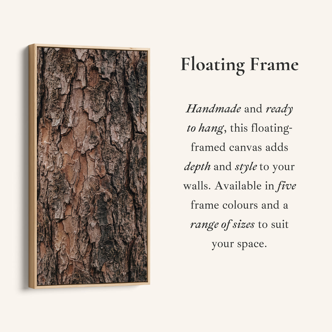 Vertical Wall Art Tree Bark Close Up Tall Canvas For Living Room