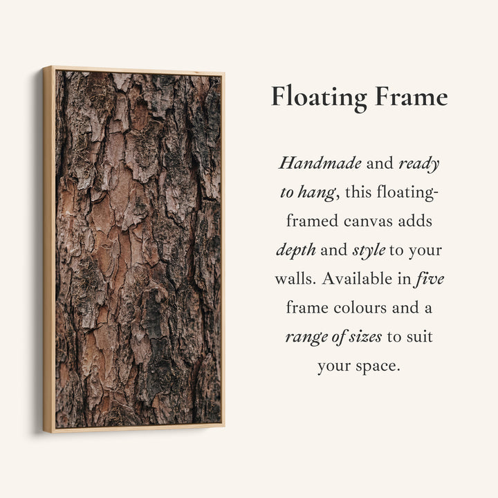 Vertical Wall Art Tree Bark Close Up Tall Canvas For Living Room