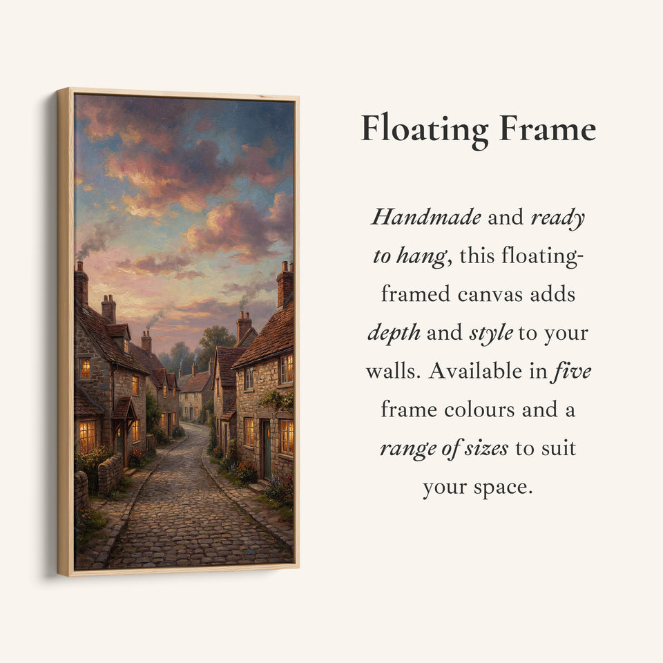 Large Vertical Wall Art Tall Wall Art Village Street At Dusk For Office