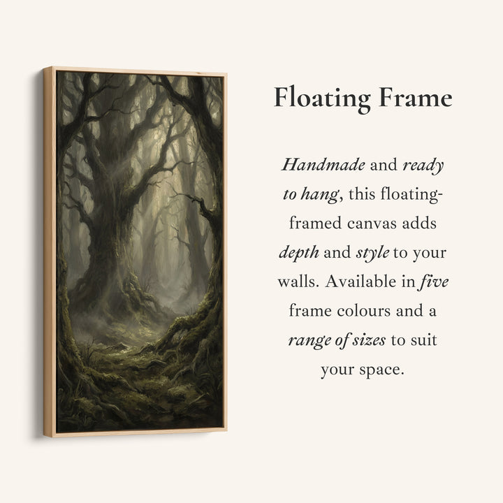 Large Vertical Wall Art Dark Forest With Moss Portrait Wall Art For Kitchen