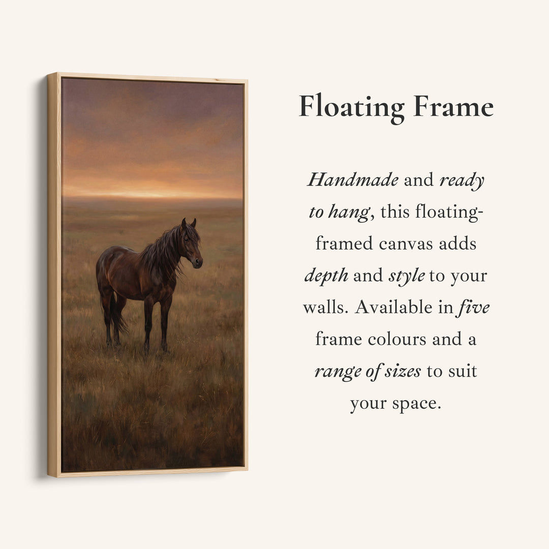 Vertical Wall Art For Bedroom Horse In Sunset Field Vertical Canvas