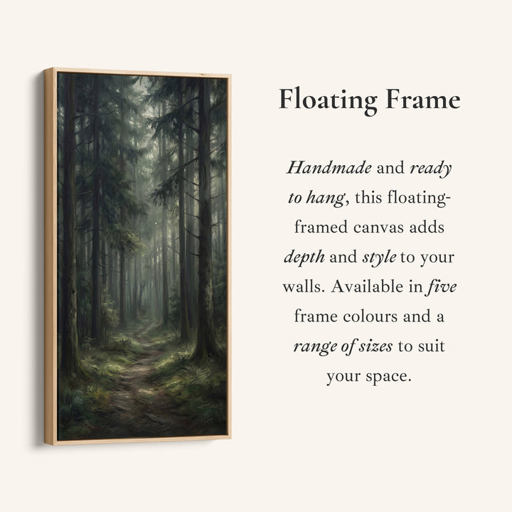 Narrow Wall Art Misty Pine Forest Path Portrait Wall Art For Kitchen