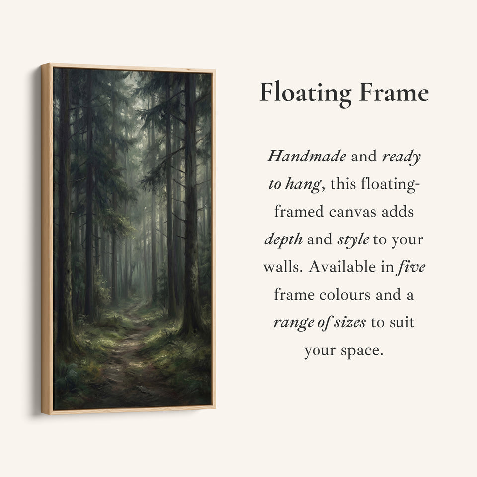 Narrow Wall Art Misty Pine Forest Path Portrait Wall Art For Kitchen