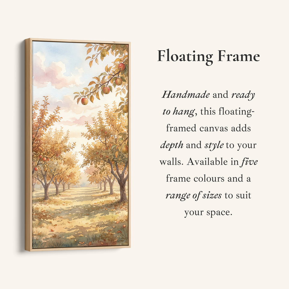 Large Vertical Wall Art Narrow Wall Art Sunlit Orchard Trees For Hallway