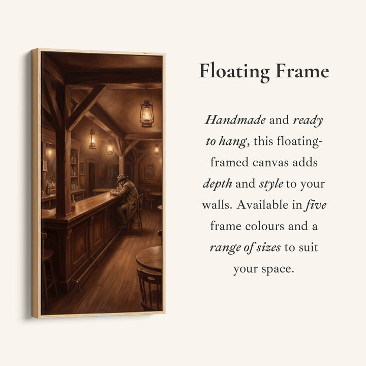 Long Wall Art For Hallway Western Saloon Interior Bar Vertical Canvas