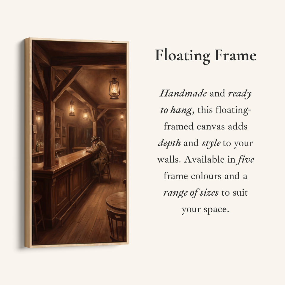 Long Wall Art For Hallway Western Saloon Interior Bar Vertical Canvas
