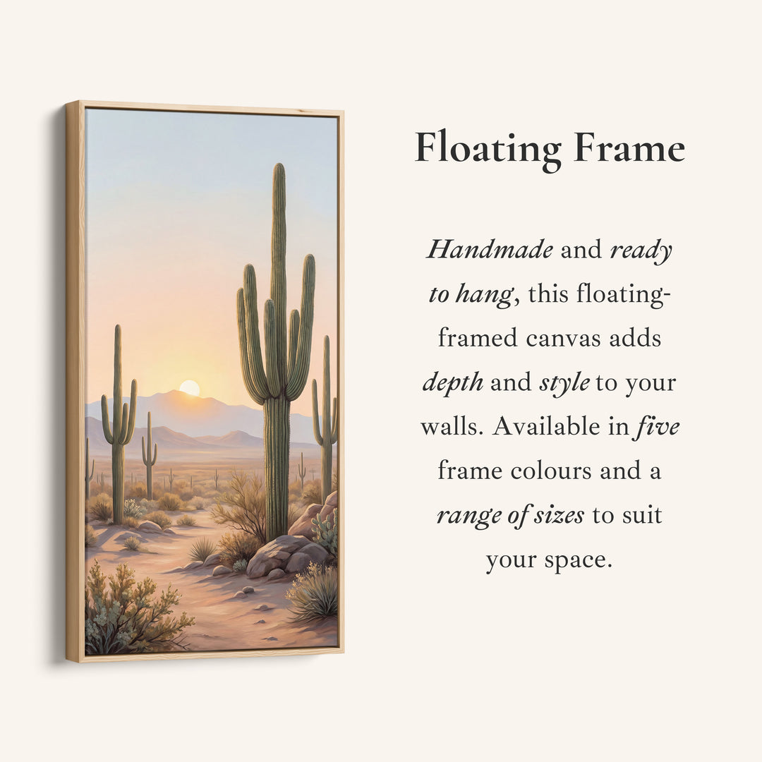 Vertical Wall Art Cactus Desert Sunrise Portrait Wall Art For Kitchen
