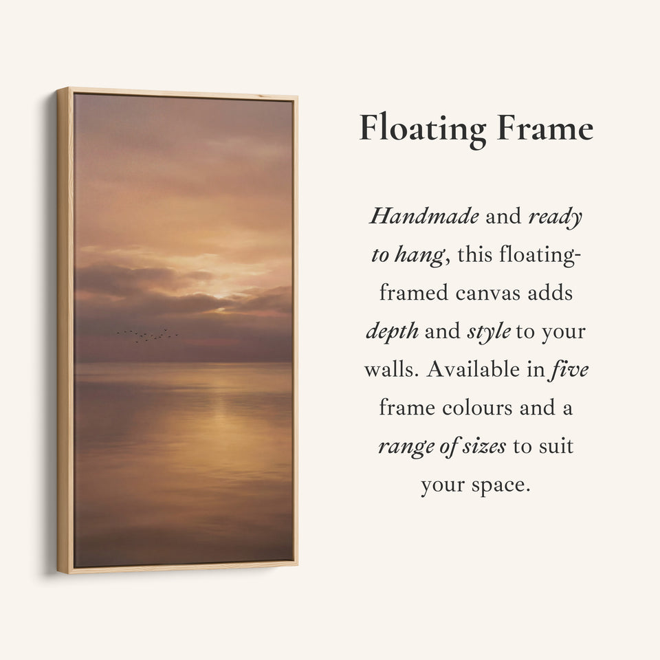 Vertical Wall Art Golden Ocean Sunset Reflection Large Vertical Wall Art For Hallway