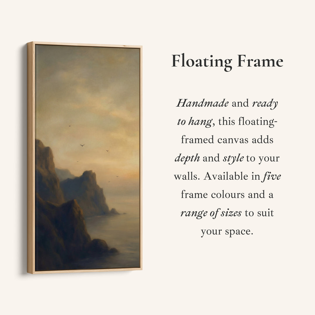 Large Vertical Wall Art Portrait Wall Art Rocky Coast Birds At Dusk For Hallway