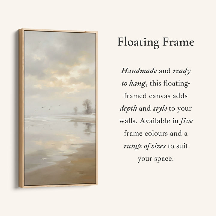 Long Wall Art Foggy Beach Shoreline Portrait Wall Art For Kitchen