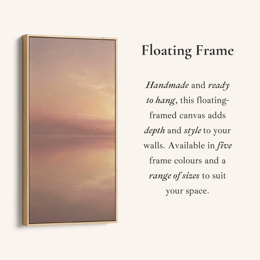 Large Vertical Wall Art Long Wall Art Pink Minimal Sunset Seascape For Hallway