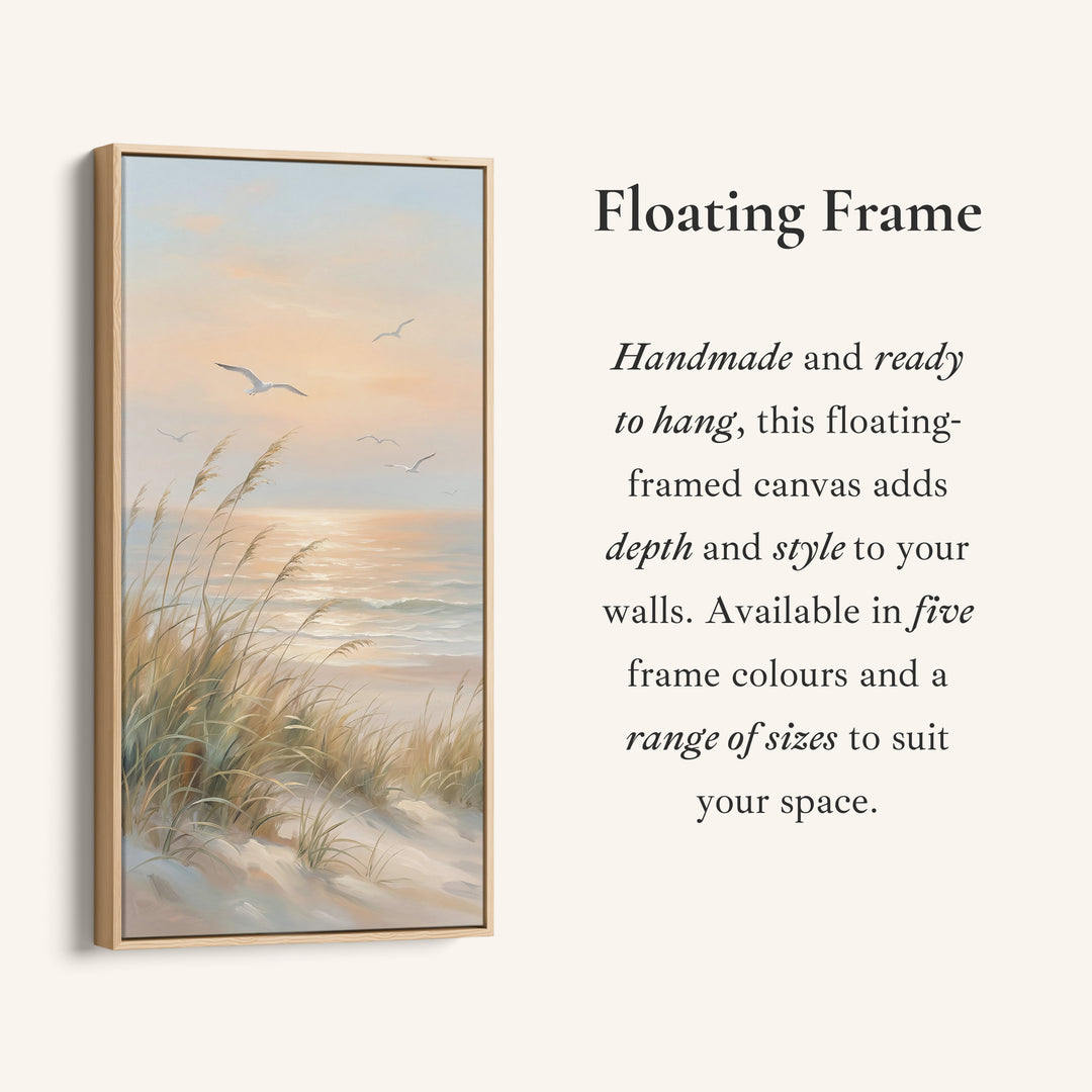 Narrow Wall Art Beach Grasses And Seagulls Portrait Wall Art For Kitchen