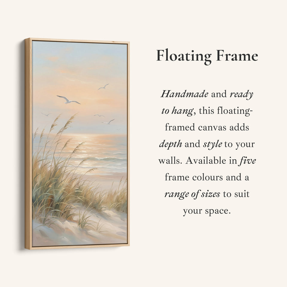 Narrow Wall Art Beach Grasses And Seagulls Portrait Wall Art For Kitchen