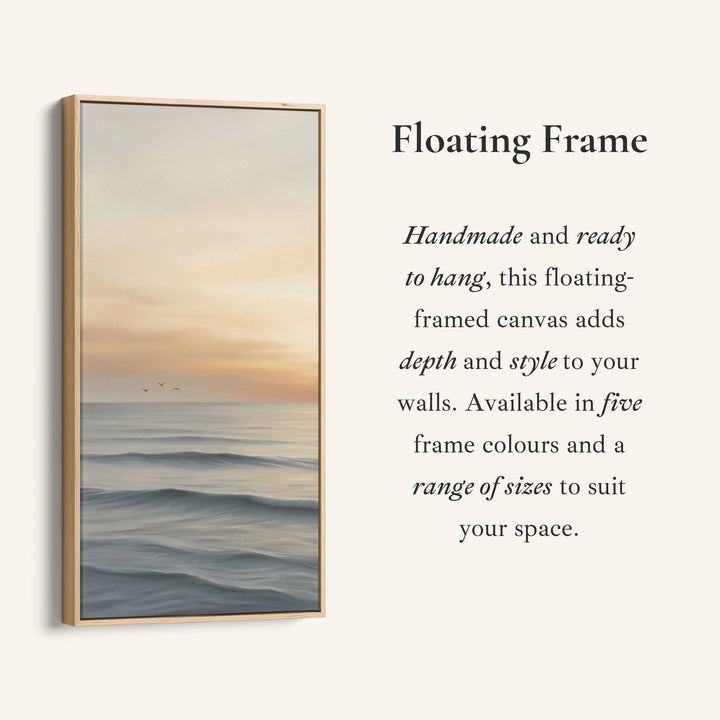 Tall Canvas Large Vertical Wall Art Calm Waves At Sunrise For Hallway