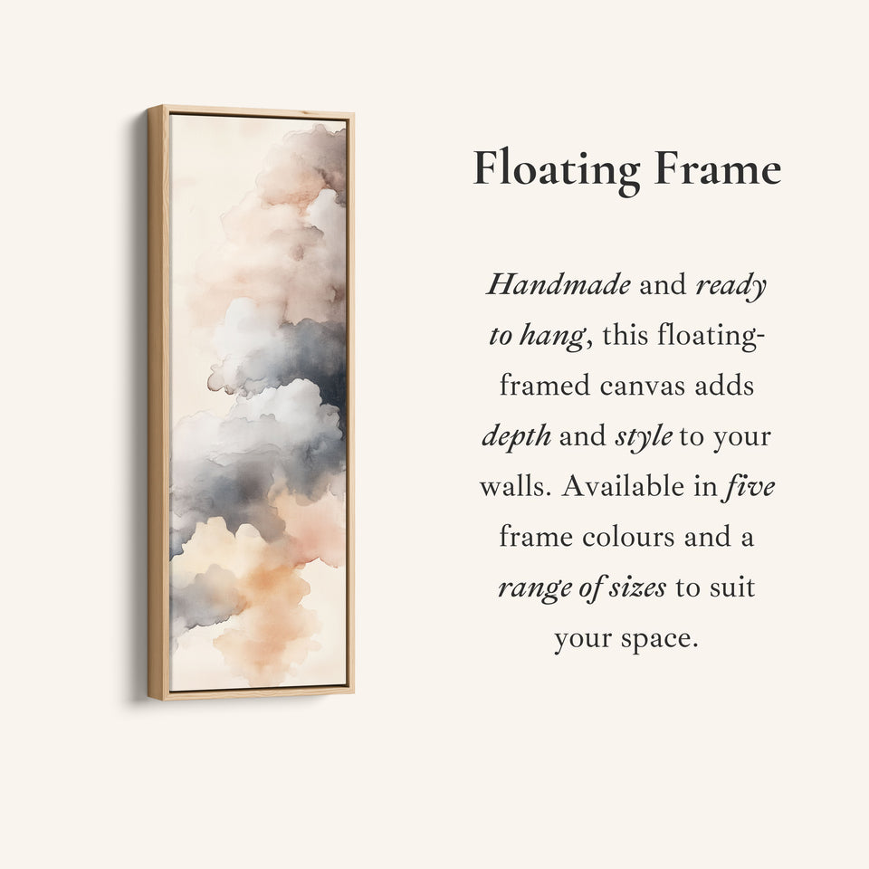 Illustration murale verticale de nuages, fine et haute.