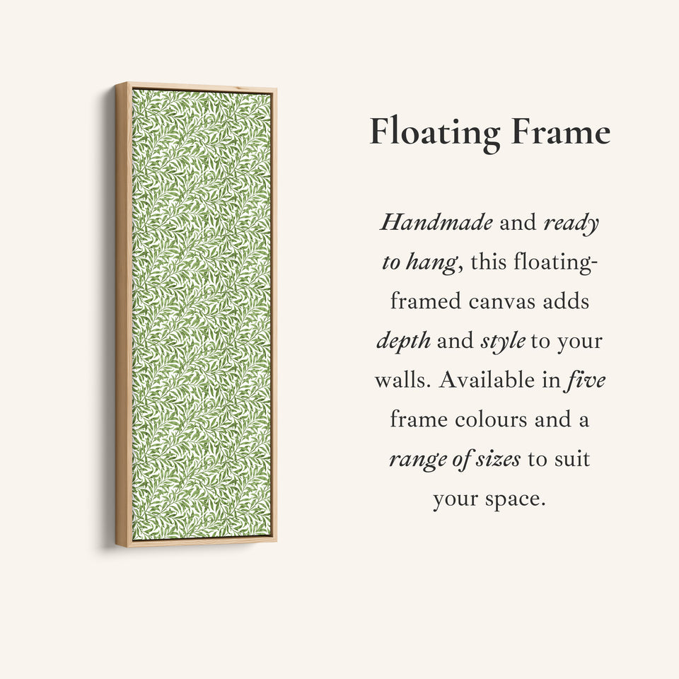 Tall Wall Art Detailed Willow Leaves Vertical Canvas For Living Room