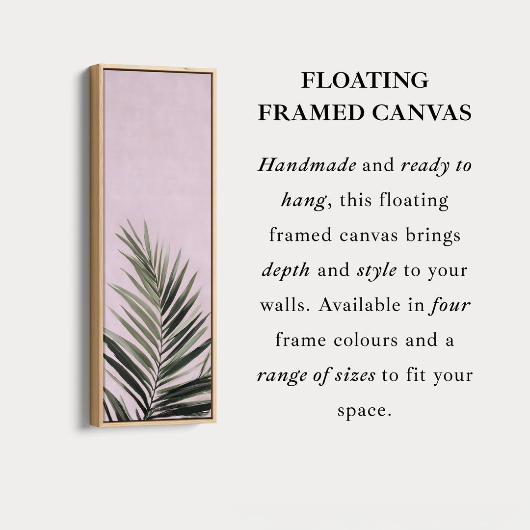 Vertical Wall Art Pink Fern Tall Canvas For Bedroom