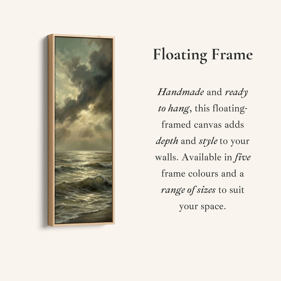 Stormy Sea Vertical Wall Art Framed Canvas Print For Living Room
