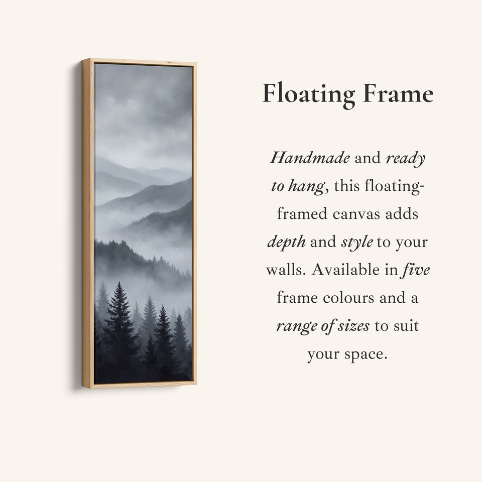 Above Soft Wall Art Misty Mountain Forest Extra Wide Canvas For Hallway