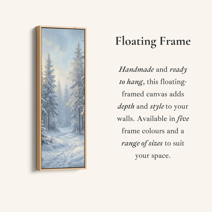 Panoramic Wall Art Snowy Forest Path Vertical Canvas Print For Hallway