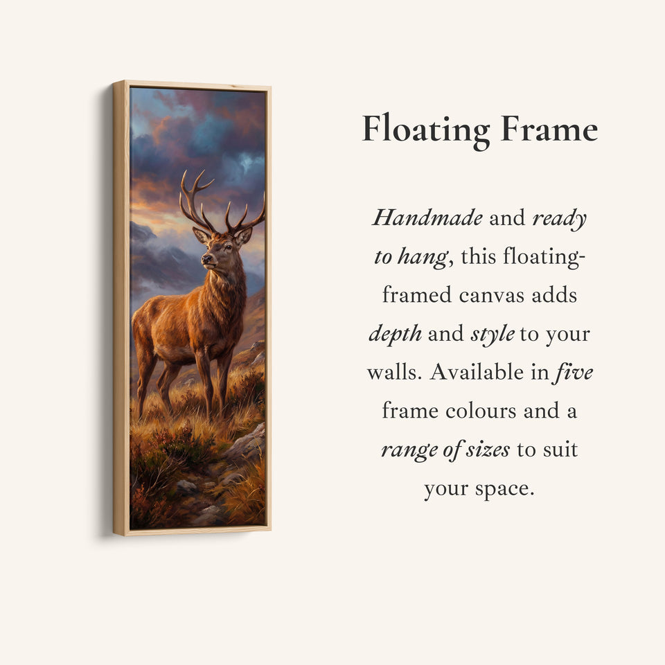 Red Deer Vertical Wall Art Panoramic Canvas Print For Living Room