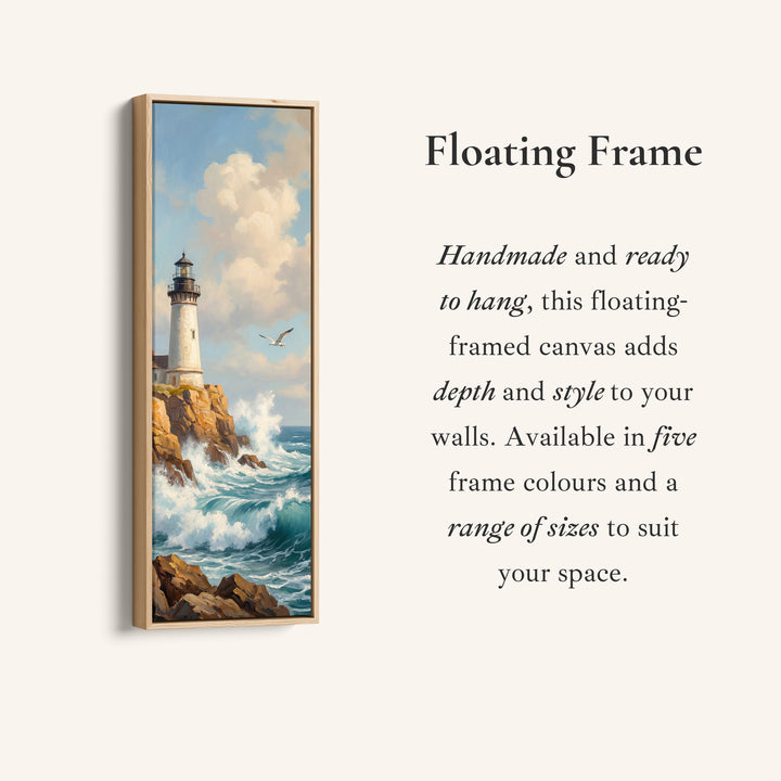 Lighthouse Coast Wide Framed Canvas Statement Wall Decor Hallway