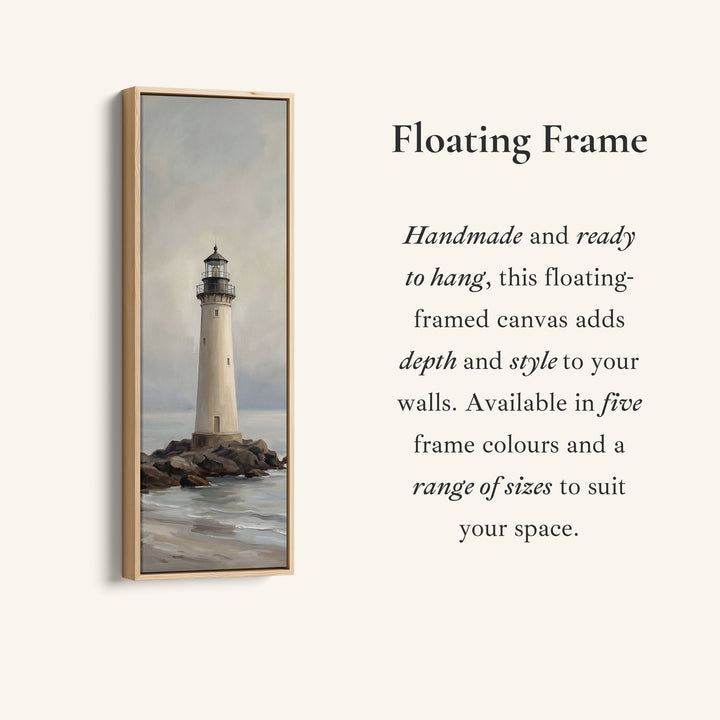 Minimal Lighthouse Vertical Wall Art Panoramic Canvas Print Office