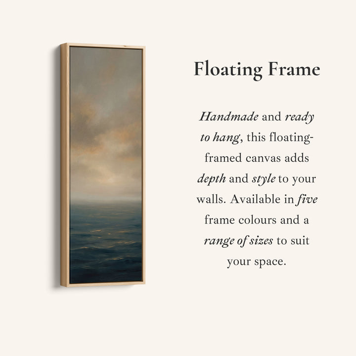 Moody Ocean Horizon Panoramic Wall Art Extra Wide Canvas Bedroom