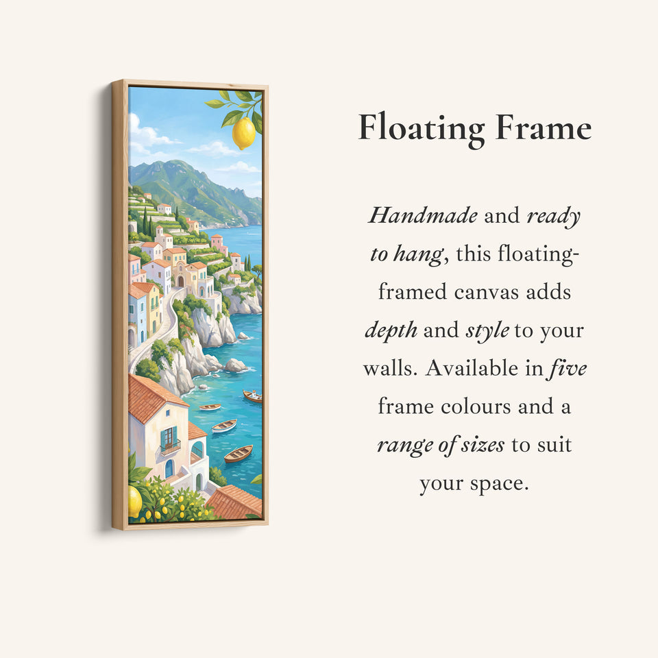 Coastal Village Vertical Wall Art Panoramic Canvas Print Kitchen