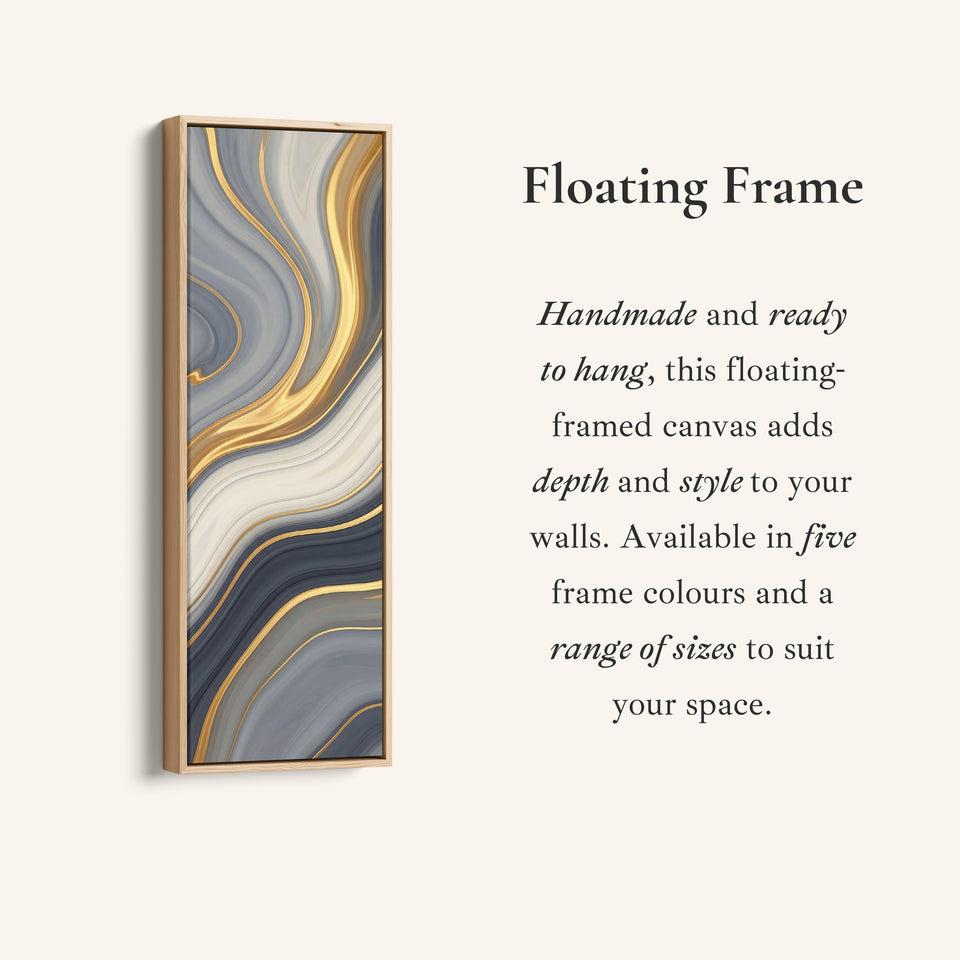 Abstract Gold Waves Above Soft Wall Art Extra Wide Canvas Office