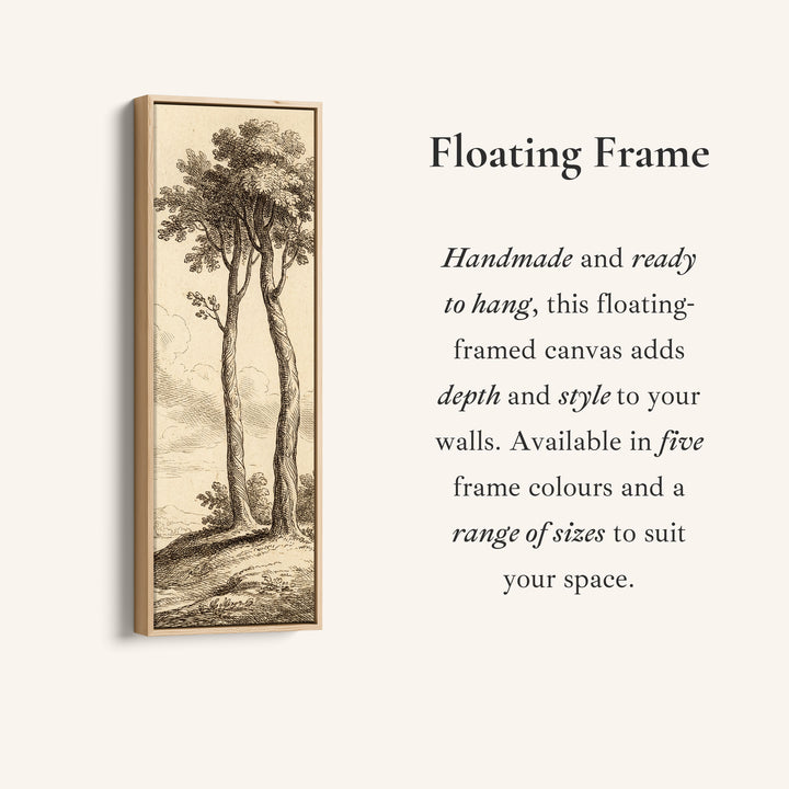 Long Wall Art Vintage Tree Illustration Canvas Print Hallway