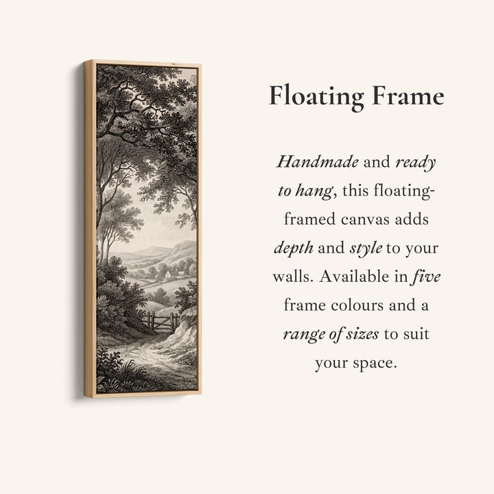 Vintage Countryside Path Vertical Wall Art Wide Canvas Bedroom