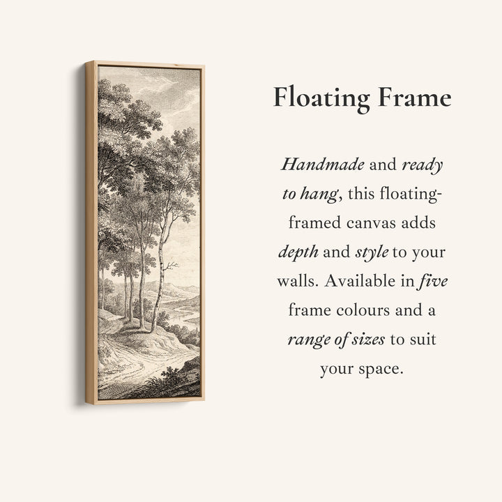 Tall Wall Art Vintage River Landscape Framed Canvas Office