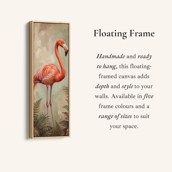 Long Wall Art Flamingo Portrait Framed Canvas Living Room