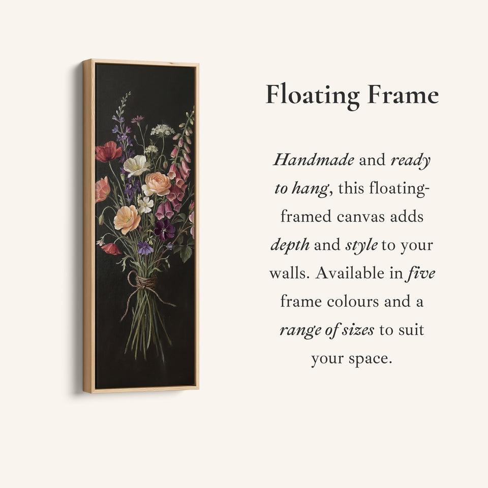 Floral Bouquet Vertical Wall Art Vintage Canvas Bedroom