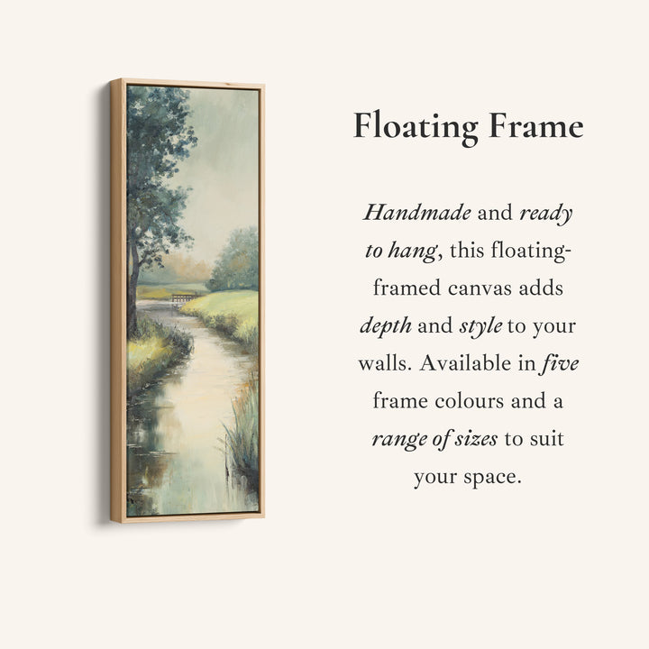 Vertical Wall Art Riverside Landscape With Trees For Living Room