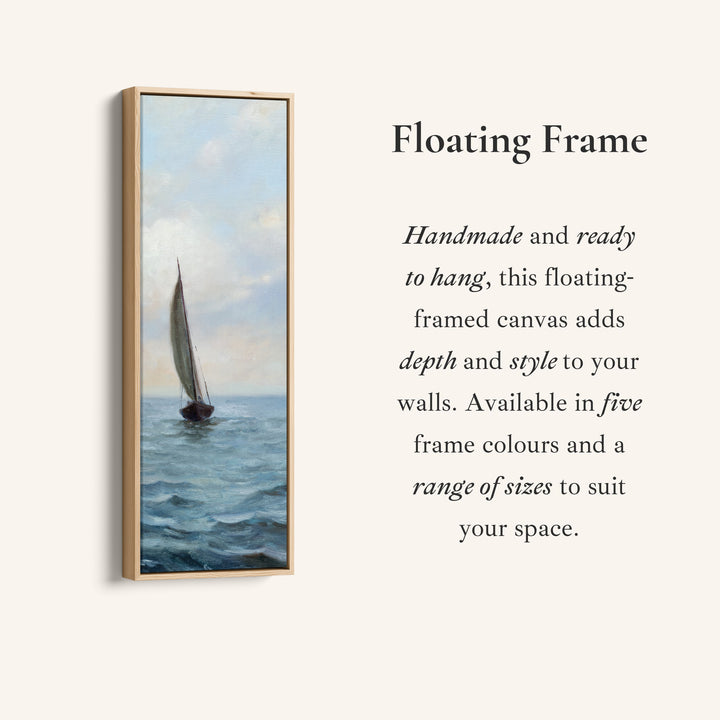 Narrow Wall Art Sailboat At Sea For Bedroom Coastal Scene