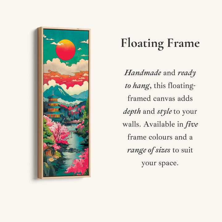 Large Wall Art Japanese Pagoda Landscape For Hallway Decor