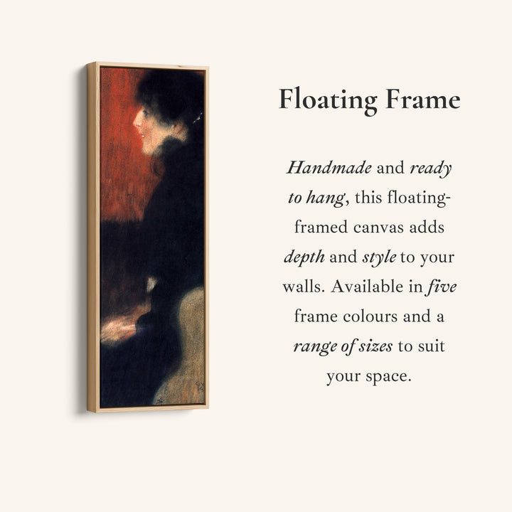 Gustav Klimt Tall Framed Canvas Profile Portrait Study For Office