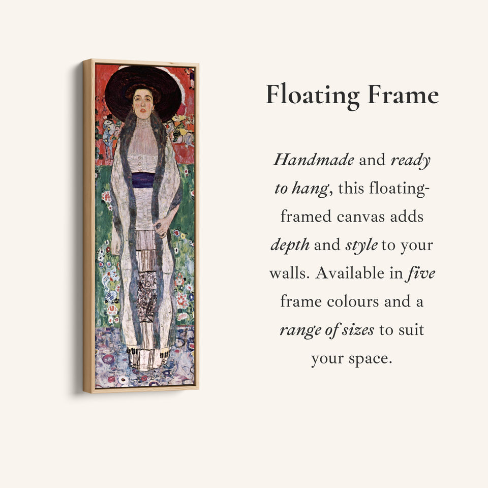 Gustav Klimt Tall Narrow Canvas Portrait Of Emilie Floge For Hallway