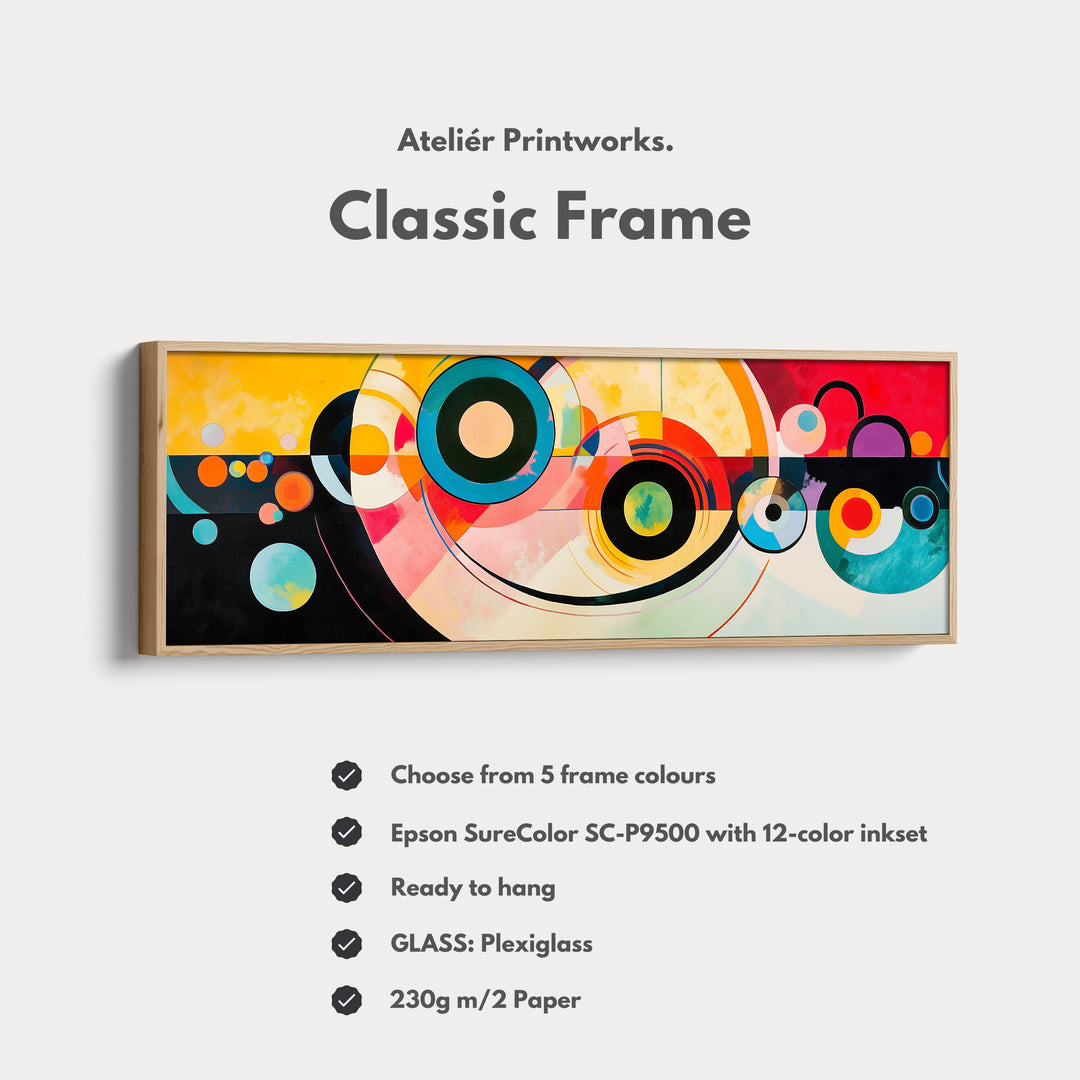 Abstract Circles Panoramic Long Wall Art - H0008